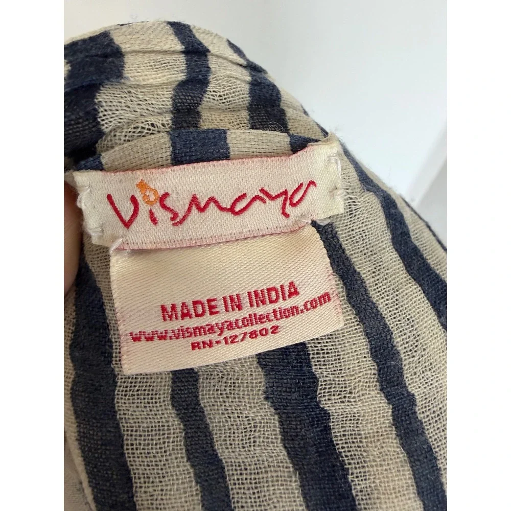 Vismaya Leopard Stripe Scarf Navy Cream Animal Print Lightweight Wrap India